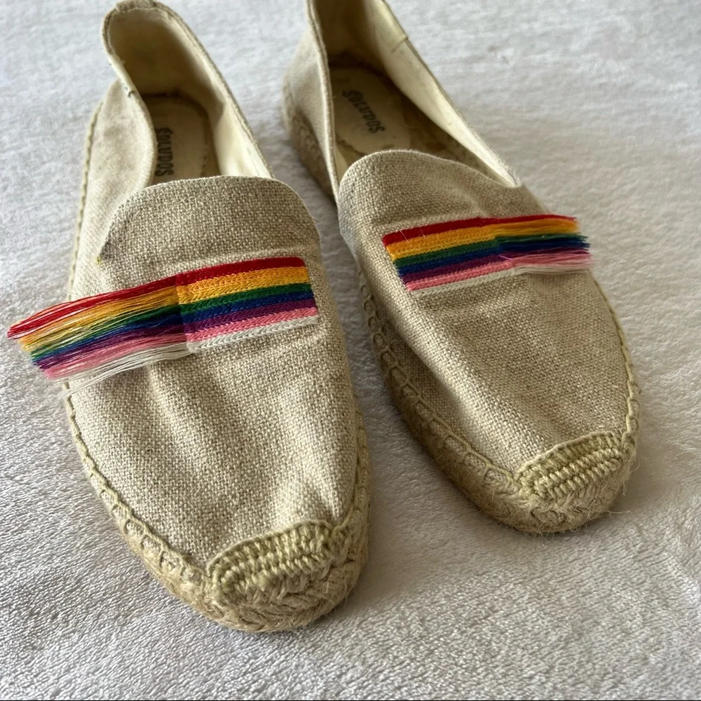 Soludos Pride Fringe Espadrilles Rainbow Slip On Shoes - Picture 10 of 11